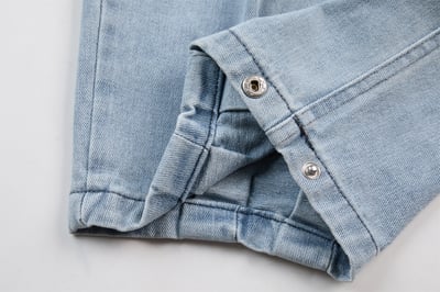 【層次感輕鬆GET】水洗多折牛仔寬褲5