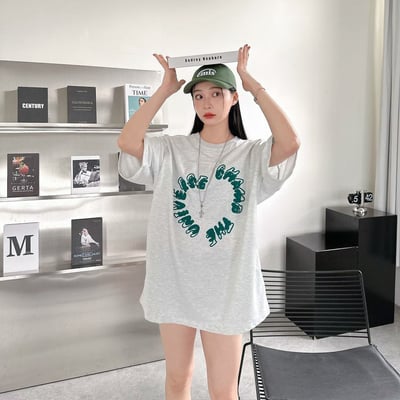 【現貨】圓環英字毛巾繡短T2