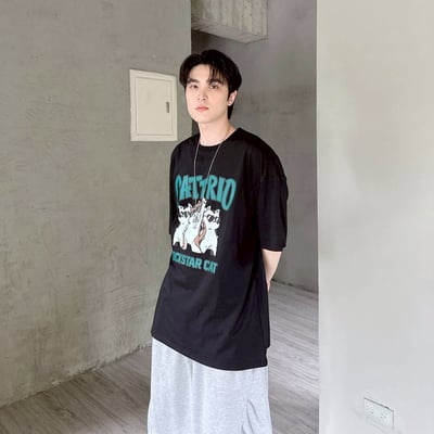 【現貨】CATTRIO 搖滾墨鏡貓印花短T7