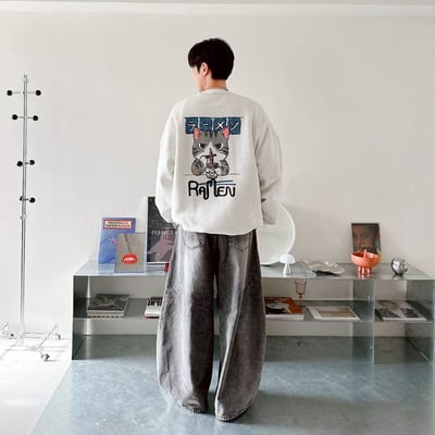 【現貨】日文虎斑貓吃麵大學T12