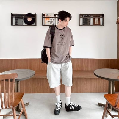 my head is always in the clouds 墨鏡雲朵撞色螺紋短T6