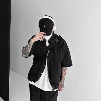 【現貨】大口袋機能短袖襯衫1