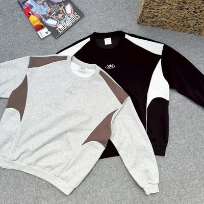 【現貨】 YX銀膠拼接大學T8