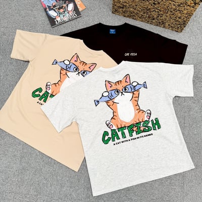 【現貨】CATFISH貓咪魚插畫感短T14
