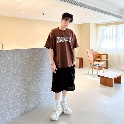 【現貨】HOPE斜紋字印花短T9