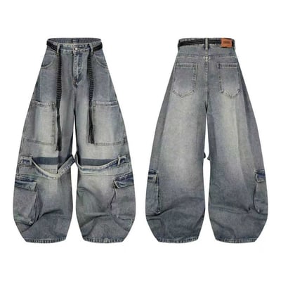 【爆款現貨+預購】街頭解構工裝落地牛仔褲6