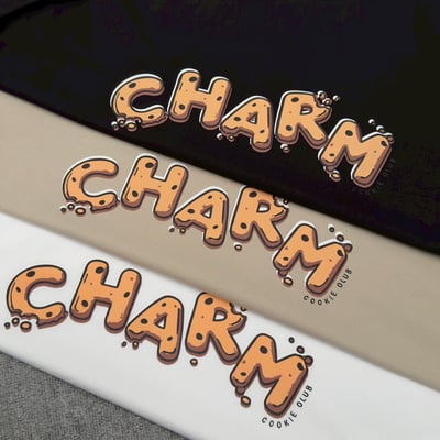 【SORONA® 涼感現貨】CHARM餅乾字母印花短T1