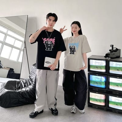 【超Q萌怪現貨】SAME泡泡字小怪獸短T7