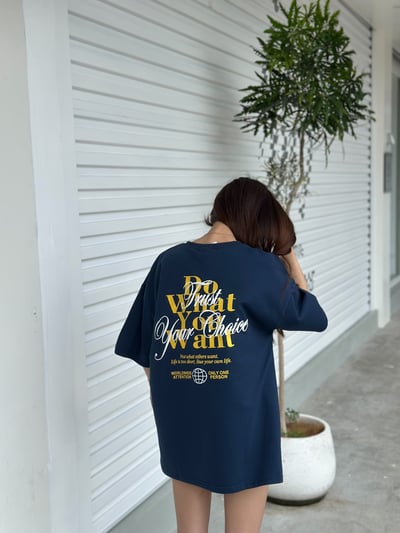 【現貨】Do What You Want 發泡草寫英字疊印短T5