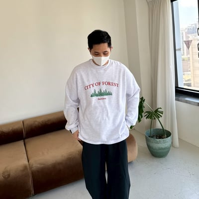 【現貨】城市森林刷毛大學T7