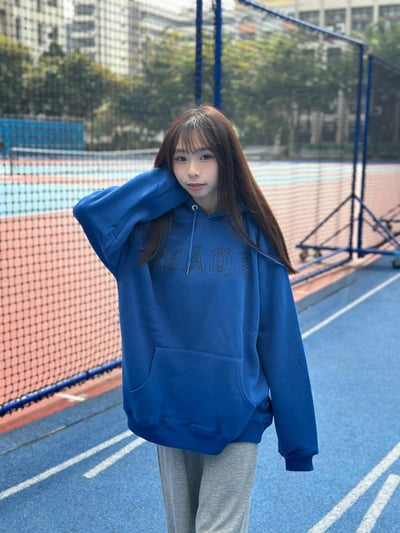 【現貨】重疊幻影MADE英文刷毛帽T2