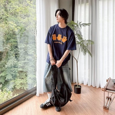 【現貨】Together 毛巾刺繡小熊短T7