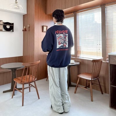 【現貨】日文零食刺繡印花大學T3