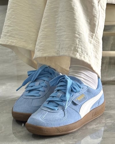 【現貨】PUMA PALERMO 水藍 寶藍 淺藍 藍 麂皮 運動鞋 女鞋｜396463-444