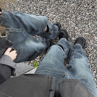 【一件兩穿CP值爆高】重工藝可拆式寬版牛仔落地褲6