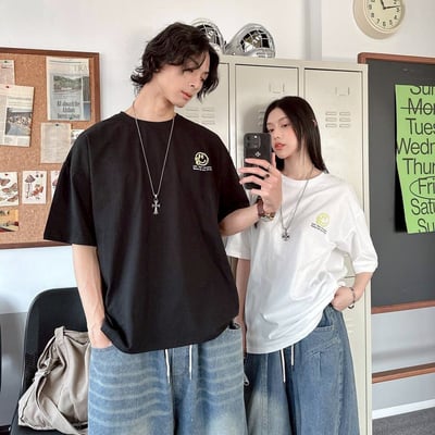 【現貨】HAPPINESS潑漆笑臉印花短T8