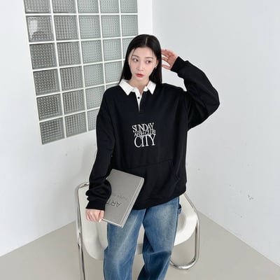 【現貨】刺繡英字撞色領POLO衫4