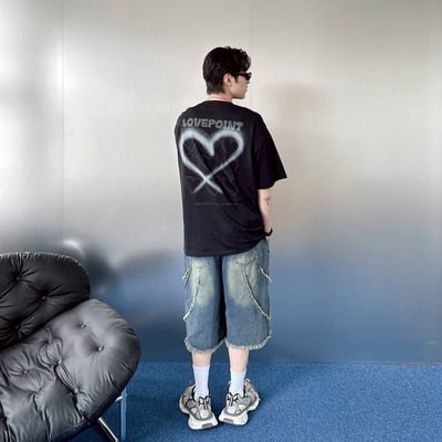 【SORONA® 涼感現貨】LOVEPOINT 愛心噴漆印花短T9