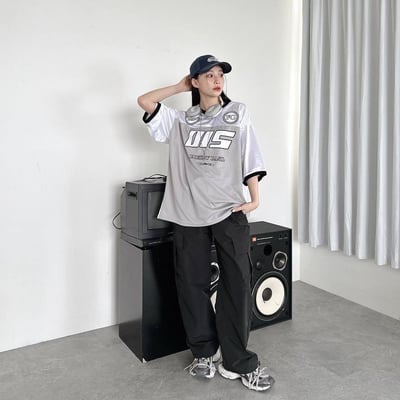 【現貨】拼接撞色棒球球衣短T5