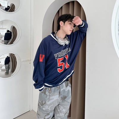 【現貨】VIRGINIA 51 V領撞色棒球大學T5