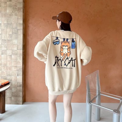 【現貨】DRYCAT曬衣貓咪印花大學T7