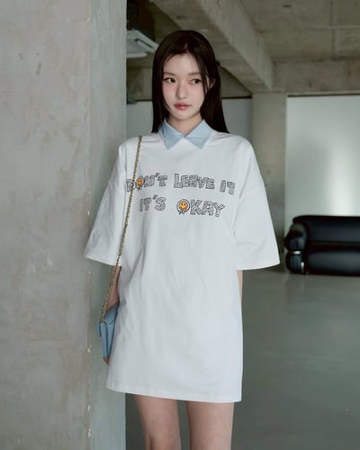 【SORONA® 涼感現貨】DON’T LEAVE IT.插畫手寫感印花短T4