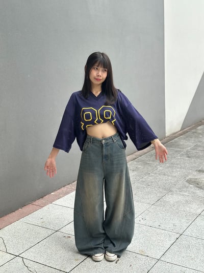 【現貨】街頭煙痕落地彎刀褲7