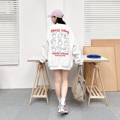 【現貨】Ghost Village幽靈貼圖印花大學T6