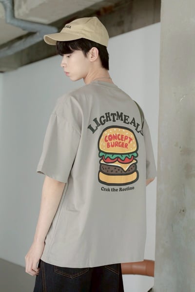 【SORONA® 涼感現貨】LIGHTMEALS漢堡印花短T9
