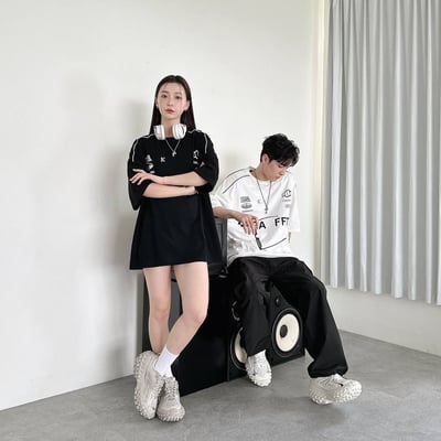 【現貨】立體車邊賽車風短T2