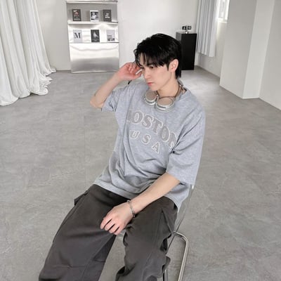 【現貨】BOSTON毛巾繡短T4