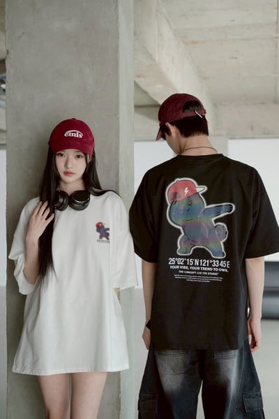 【現貨】閃電貓柴犬炫彩反光短T7