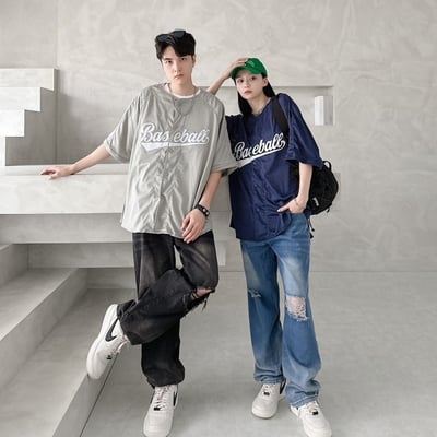 【層次穿搭現貨】網眼開扣棒球衫3