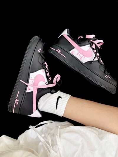 【吸睛爆表訂製款】Nike Air Force 1 粉黑陷阱3