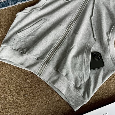 【現貨】高磅數高質感素面連帽拉鍊背心外套15