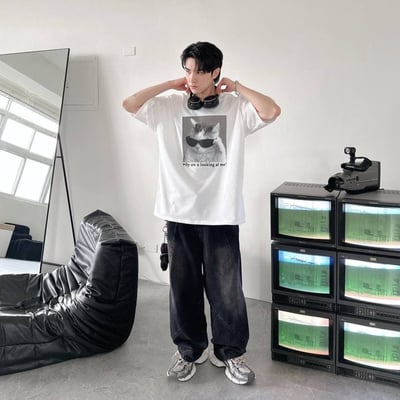 【現貨】螺旋車線刷白牛仔褲4