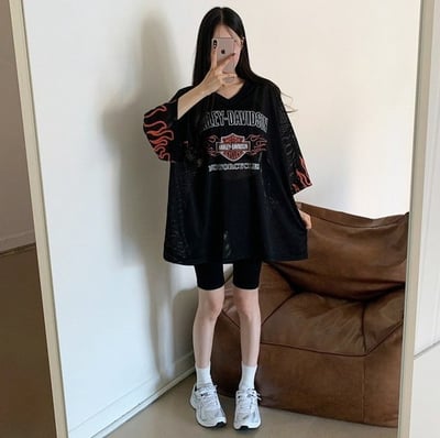 【現貨】HARLEY-DAVIDSON火焰網眼V領球衣3