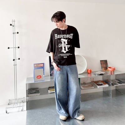 【現貨】Bauenous哥德字印花寬版短T12