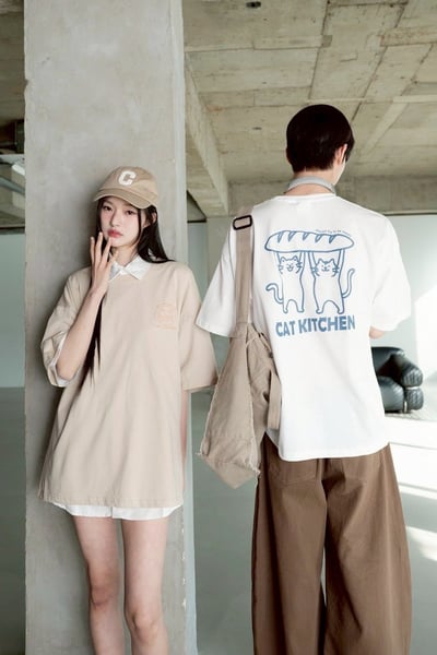 【現貨】CAT KITCHEN貓咪麵包印花短T9
