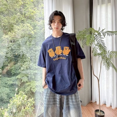 【現貨】Together 毛巾刺繡小熊短T5