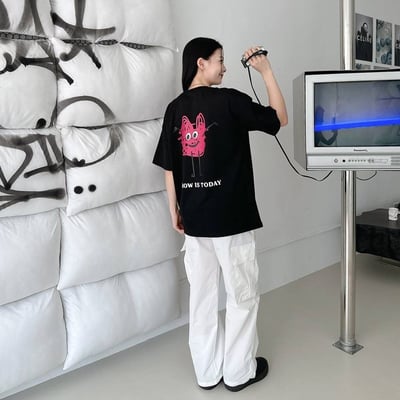 【四色同步隊服首選】手繪塗鴉印花短T3