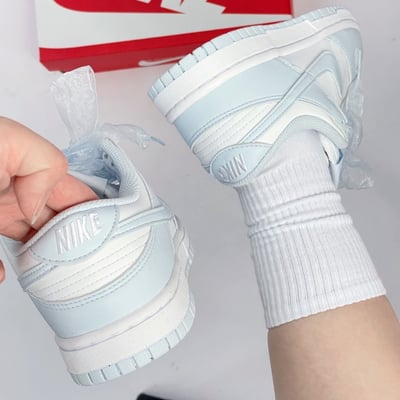 【國外限定!現貨】NIKE W DUNK LOW 寶寶藍 絲綢緞帶 冰川藍｜IB7311-1004