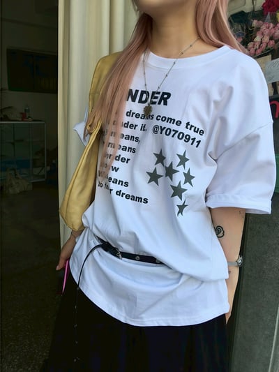 【現貨】韓系字母印花星星圖案短T7
