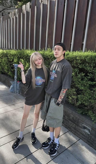 【現貨】個性街頭重磅英文短T質感水洗地球寬版短T6