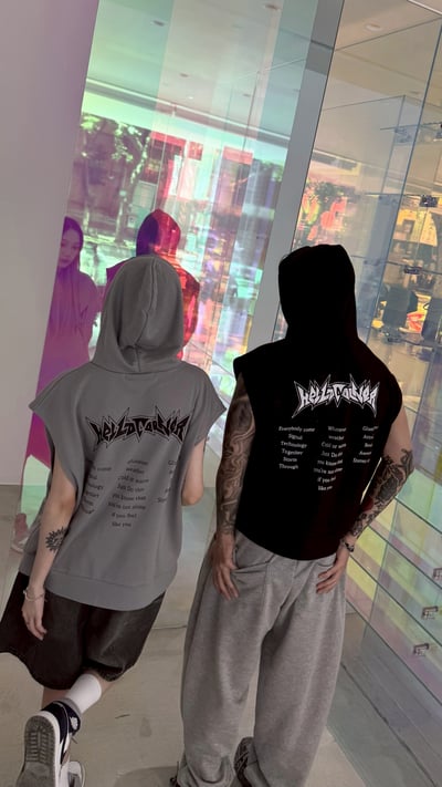 【潮流必拿現貨】街頭Y2K個性連帽短寬背心4