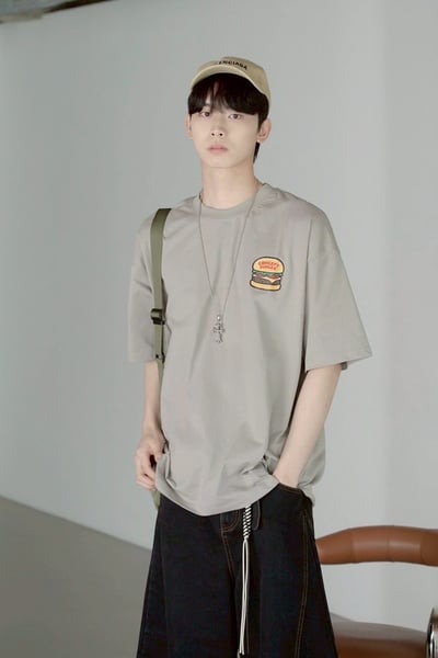 【SORONA® 涼感現貨】LIGHTMEALS漢堡印花短T7