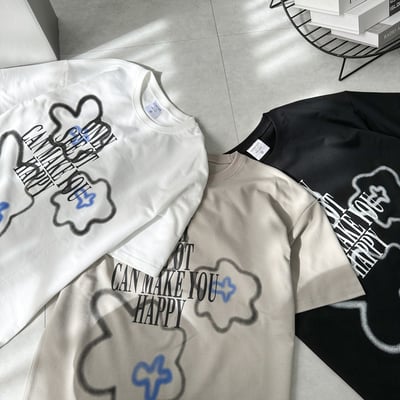 【現貨】小花噴漆印花短T10