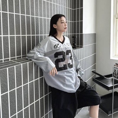 【現貨】美式23號V領透網寬鬆球衣5