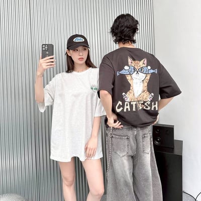 【現貨】CATFISH貓咪魚插畫感短T1