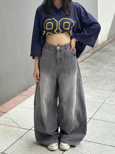 【現貨】街頭煙痕落地彎刀褲13